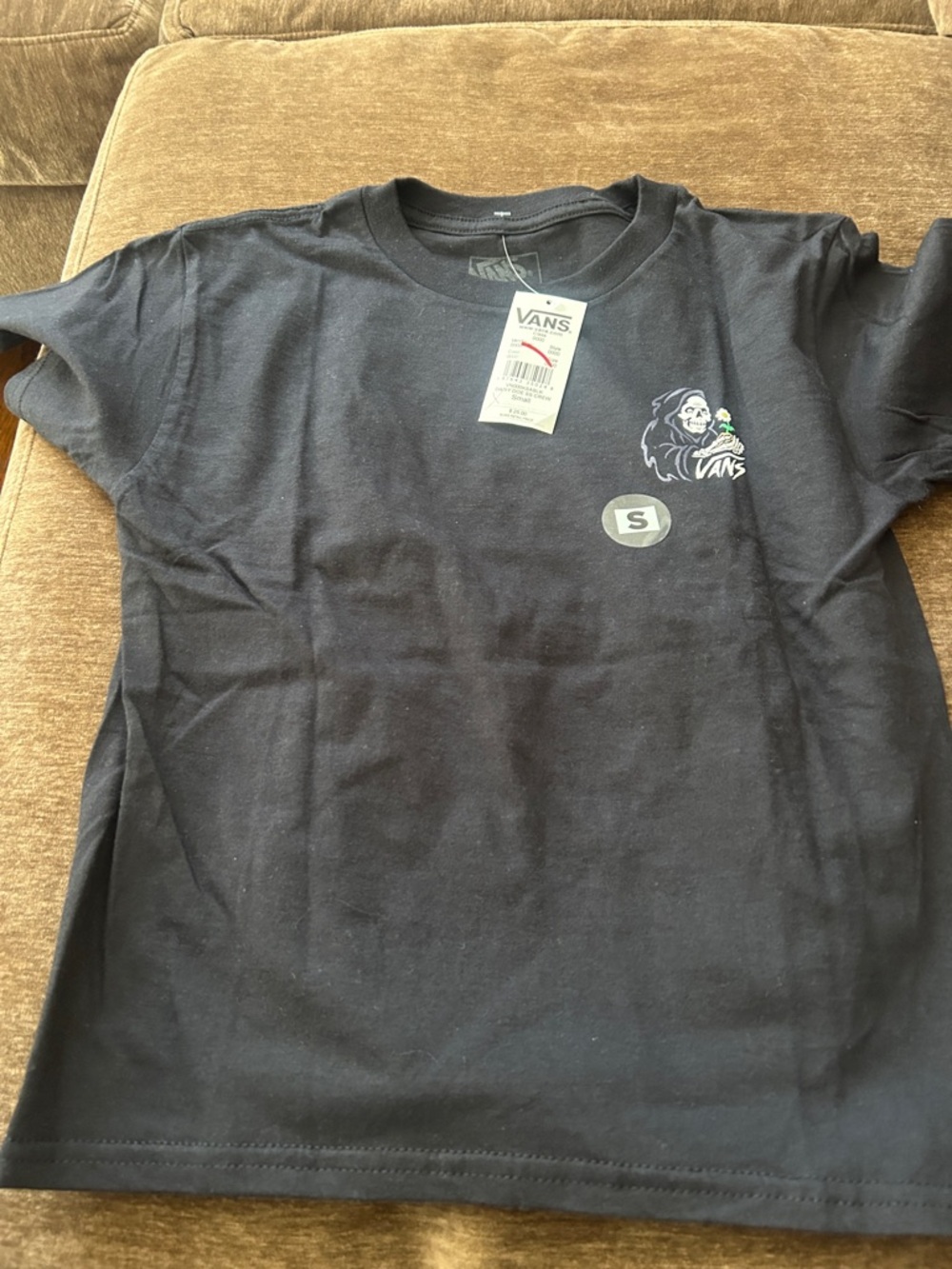 Vans Black Short Sleeve Tee with Small Graphic